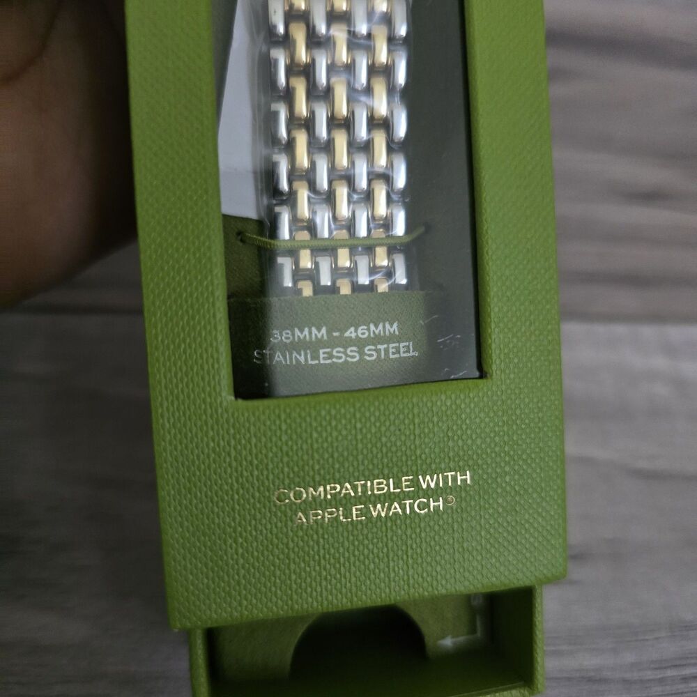 Tory Burch Apple Watch Band Two-Tone Steel Bracelet 38-46mm New - Picture 4 of 11